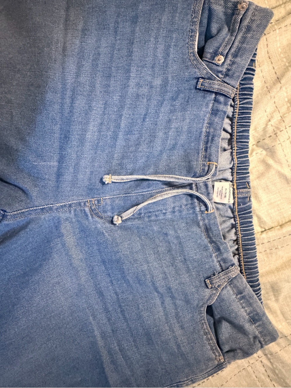 No Boundaries Light Blue Pull-On Jeggings with Drawstring